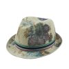 Cowboy Floral Trilby Paper Straw Hat