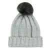 Cozy Classic Style Folding Pom Pom Bobble Hat