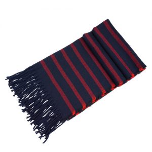 Custom Winter Striped Woven Scarf With Tassels