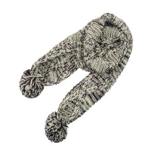 Supper Soft Women's Winter Knitted Scarf with Pom Pom