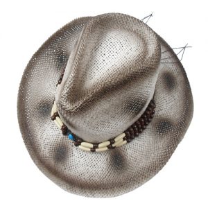 Mens Fashion Classical Hat with Beaded Trim Band-0