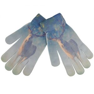 Blue Gradient Deer Print Magic gloves