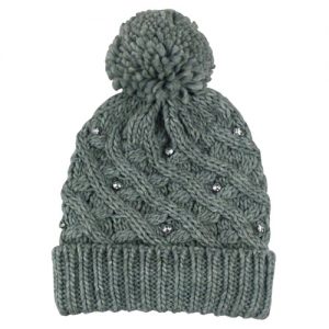 Custom Warm Bead Decorated Bobble Hat