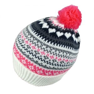 Custom Jacquard Winter Ladies Knitted Bobble Hat