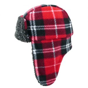 Custom Lamb Wool Grid Pattern Trapper Hat