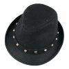 Popular Men's Studded Skull Trilby-0