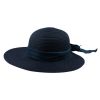 Custom Women's Sun Hat Beach Solid Floppy Wide Brim Summer Straw with Bowknot -1532