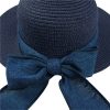 Custom Women's Sun Hat Beach Solid Floppy Wide Brim Summer Straw with Bowknot -1529