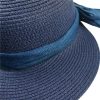 Custom Women's Sun Hat Beach Solid Floppy Wide Brim Summer Straw with Bowknot -1531