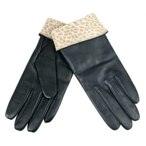 Fashion Leopard Skin Designed Leather Gloves-0