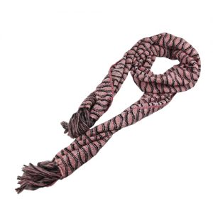 Light Women's Pink Striped Knitted Scarf